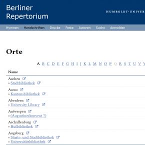 Berliner Repertorium Screenshot